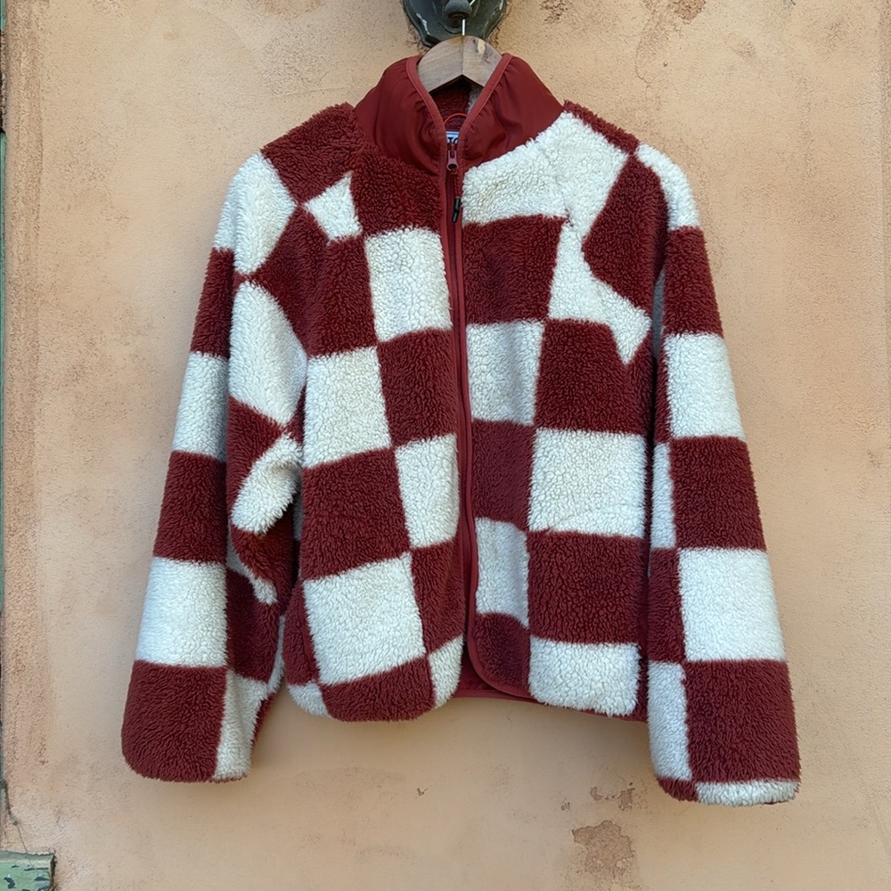 Stoic checkerboard sherpa jacket